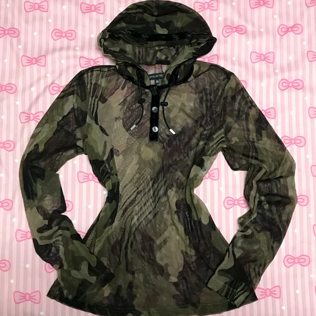 카모 시스루 후드