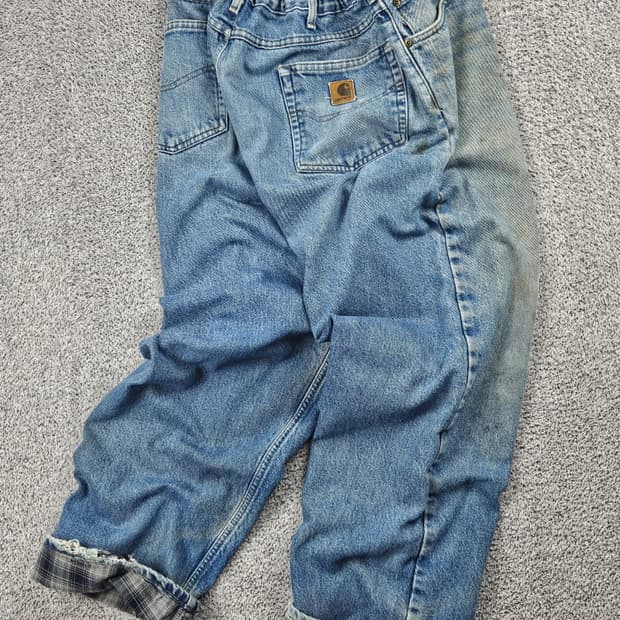칼하트 헤비 플란넬 밴딩 커스텀 데님 팬츠 ( 38X30 )/ 10554