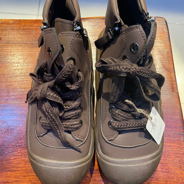 통굽 가죽 부츠/워커