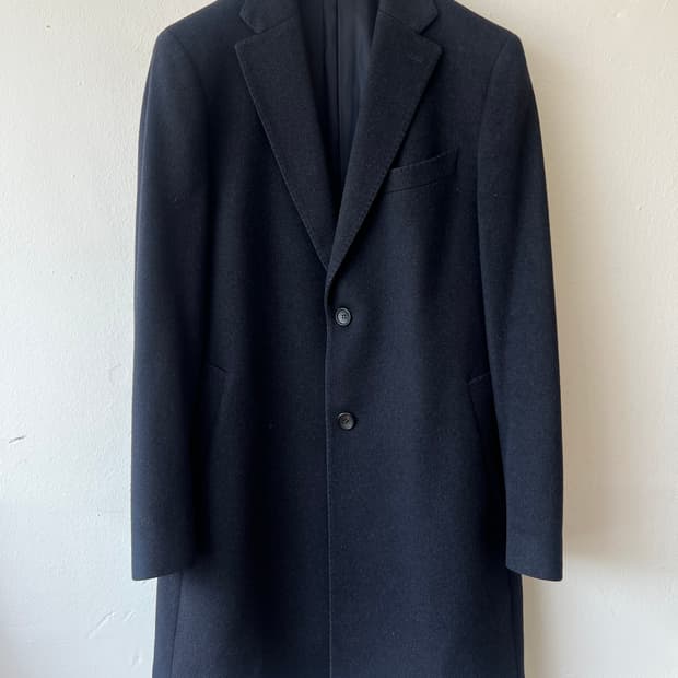 닥스 남성 다크네이비 울캐시미어코트 싱글하프코트