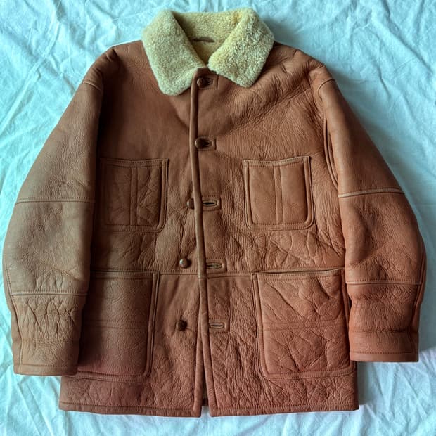 Vintage JOHNS HAMER 양가죽 무스탕