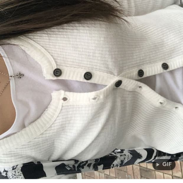 이즈이즈 cut-off cardigan 가디건 아이보리