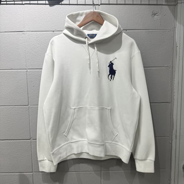 폴로 빅포니 후드티 화이트