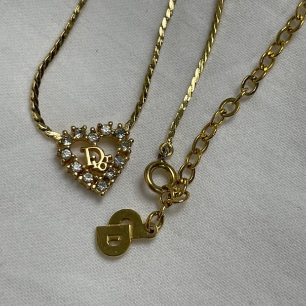 정품] 디올 하트큐빅목걸이 