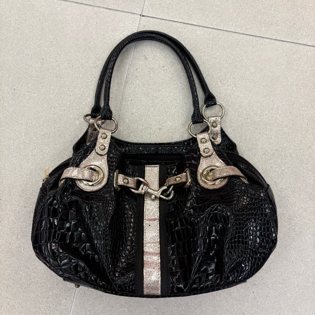 블랙 골드 갸루 숄더백