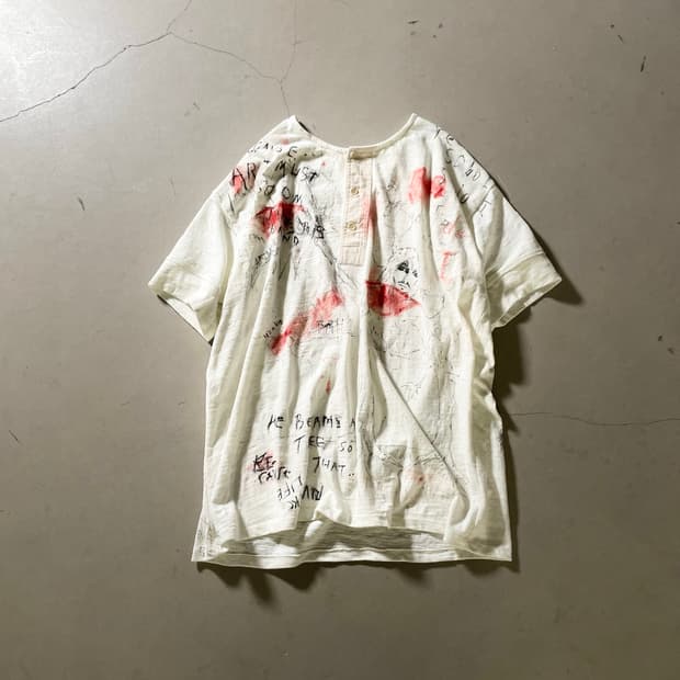 KZ ATELIER One-off Artwork Henley Neck T