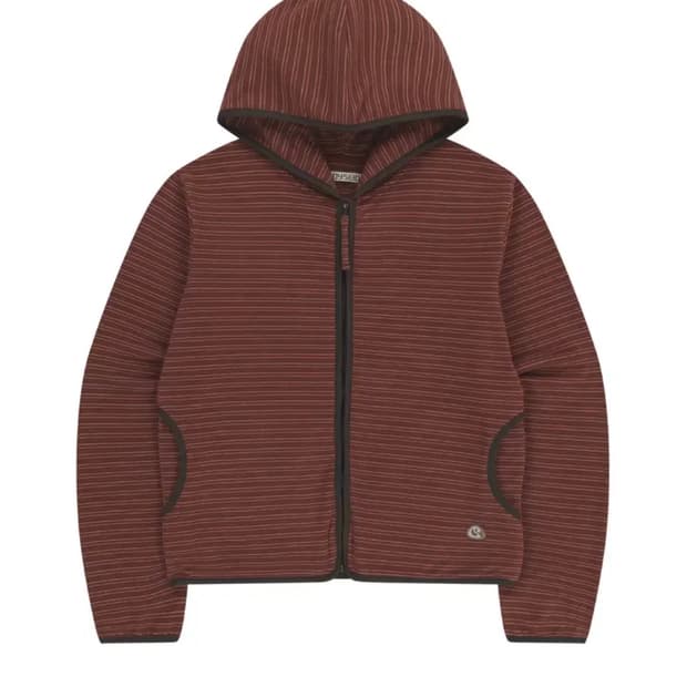 코이세이오 스트라이프 플리스 후드 레드