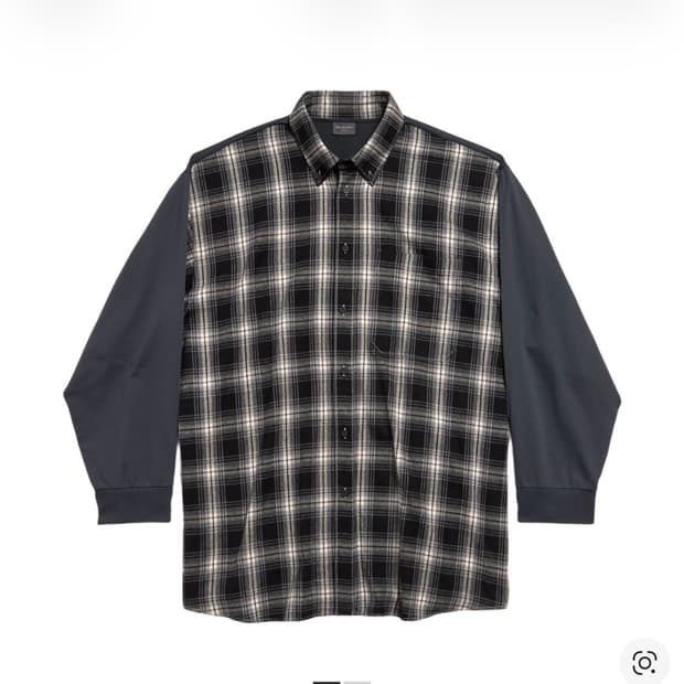 (판매) (1)발렌시아가 하이브리드 체크 오버셔츠