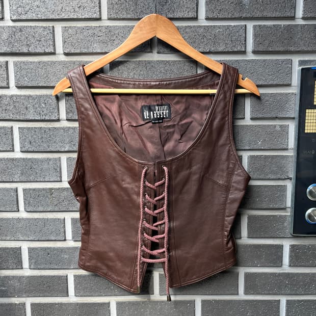 90s De Passer 천연 소가죽 베스트 