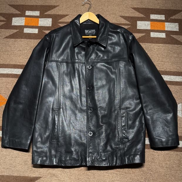 J.CREW 제이크루 헤비 카우레더 카 코트 XL 소가죽 자켓 터키제