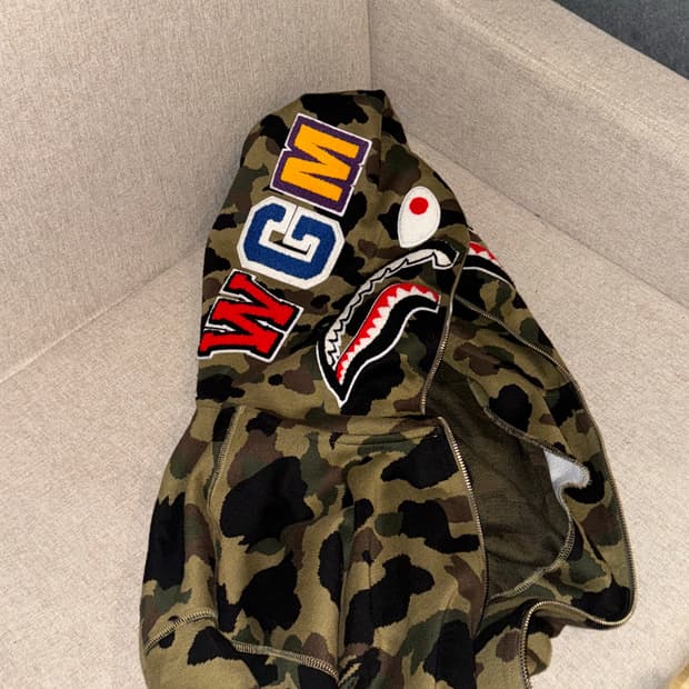 베이프 녹계 후드집업 xl