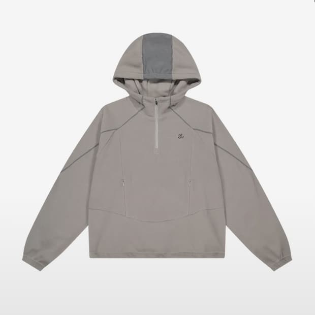 REFLECTIVE PANELED FLEECE ANORAK [GREY]