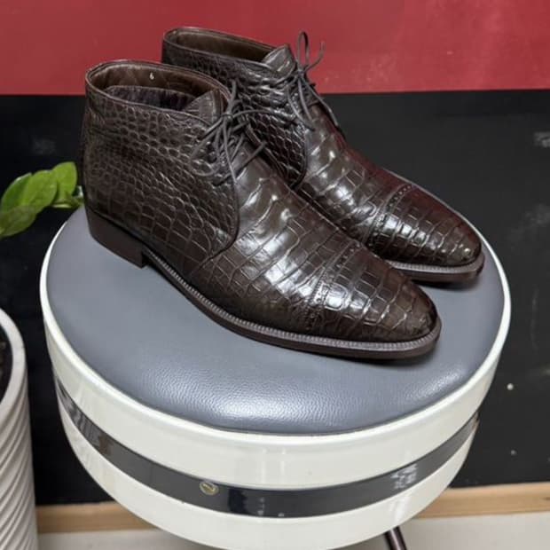 BRIONI 브리오니 데저트 부츠(크로커다일 스킨/라이닝-시어링)해외발송