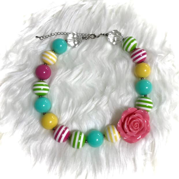 빈티지 y2k 키치 팝 장미 볼드 목걸이