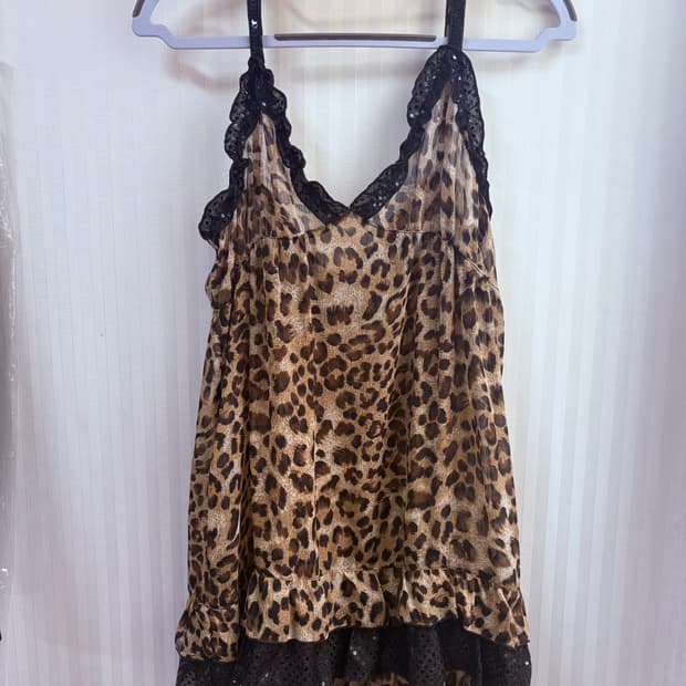 갸루무드 호피 레이스 슬립 ✨🐆