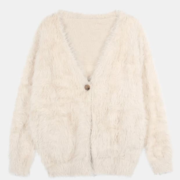 헤더먼트 테디 가디건 아이보리 (택달린 새상품)