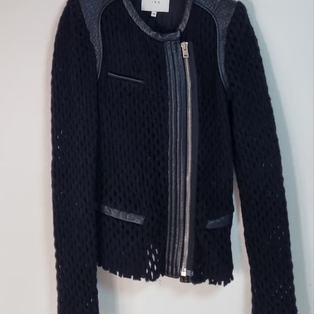 XS (44) IRO 이로 블랙 니트 집업