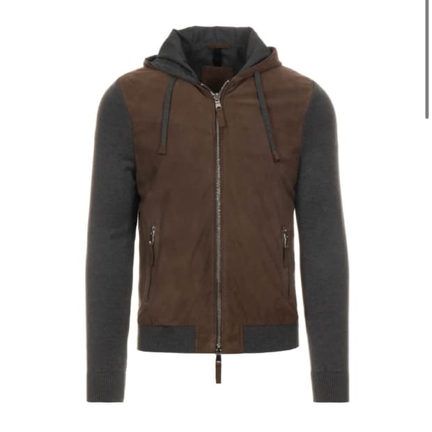 The Jack Leathers 스웨이드 후드 집업 새상품