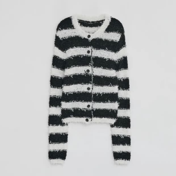 다이애그널 스트라이프 가디건 니트 가디건 단가라