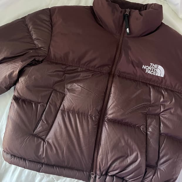 노스페이스 라벨 노벨티 눕시 브라운패딩