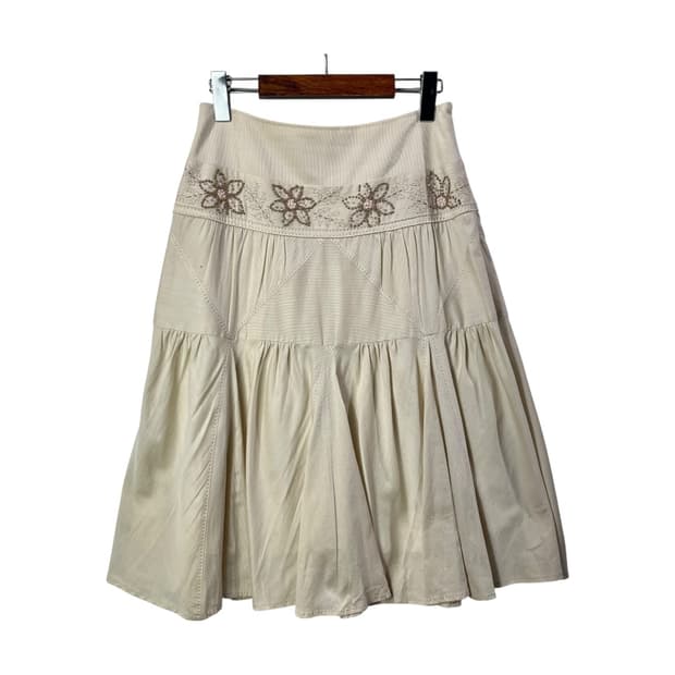 [FLAIP by joc] 모리걸 꽃자수 플레어 스커트