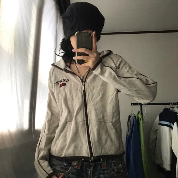 DKNY 오트밀 후드집업