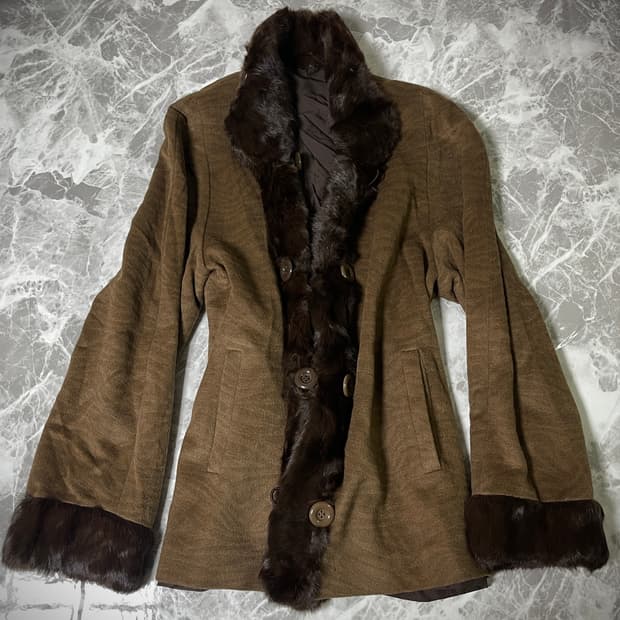 fur button jacket