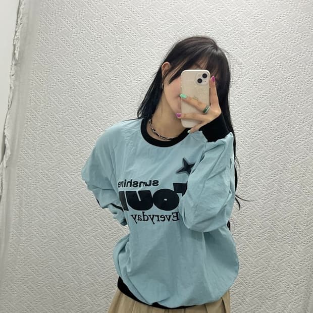 랩스튜디오 올드스쿨 하늘색 바람막이 맨투맨 M C06577