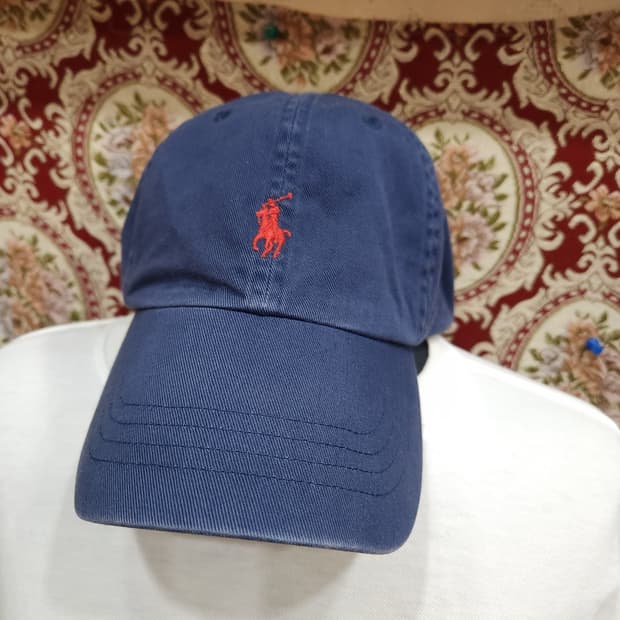 폴로 랄프로렌 00s 네이비 가죽스트랩 볼캡

