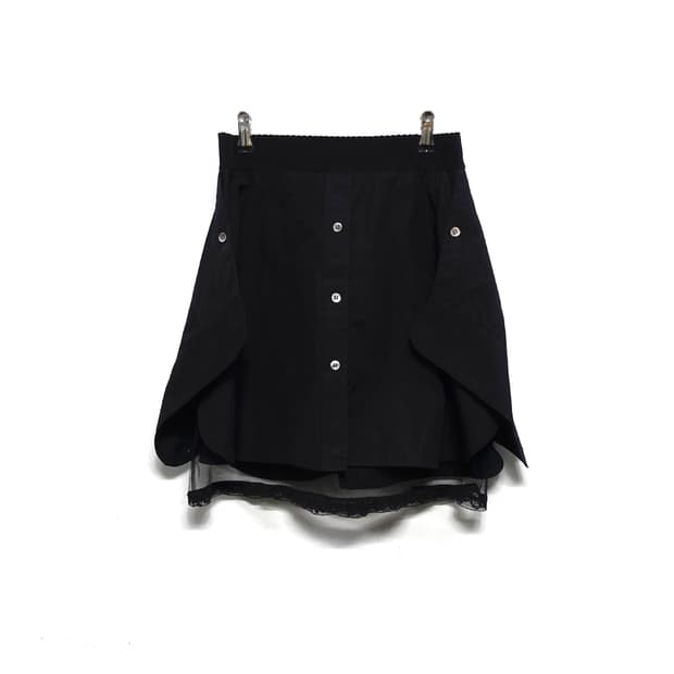 [0]ALEXANDERWANG 알렉산더왕 레이스 레이어드 포플린 스커트