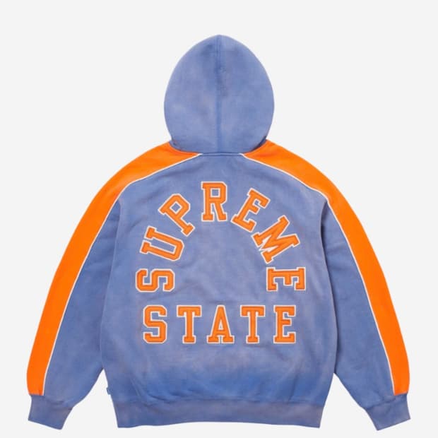 슈프림 스테이트 후드집업 워시드 로얄