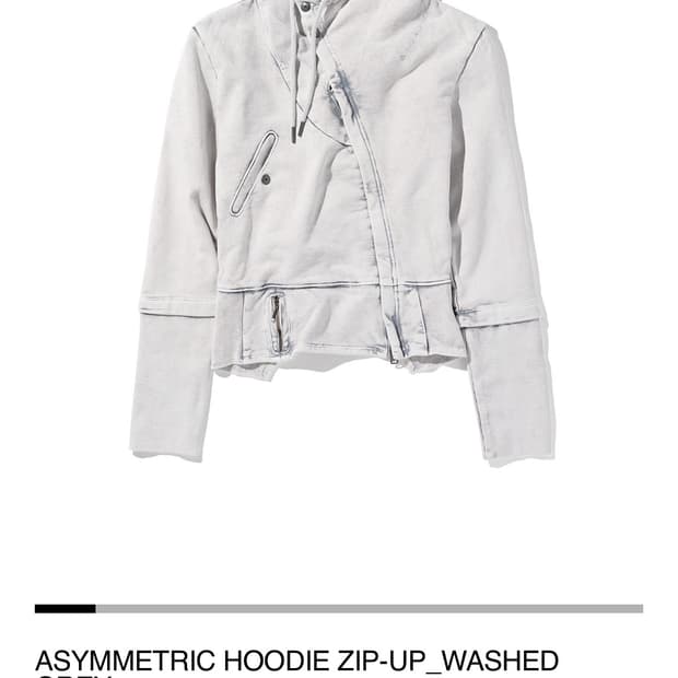 미스치프 asymmetrical  후드집업 그레이