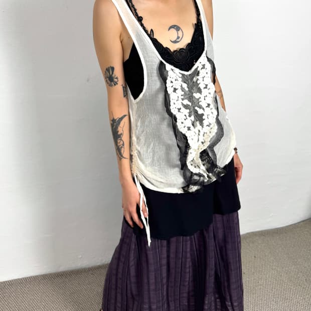 reiko sheer applique top