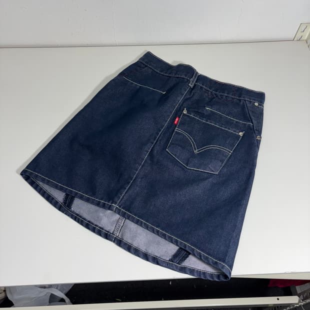 S 리바이스엔진 A라인 생지 엔진 데님스커트 미니청치마