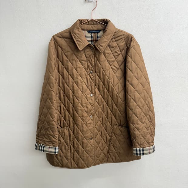 버버리 브라운 퀄팅 자켓 m