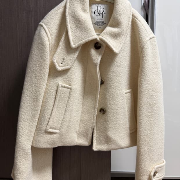 프롬웨얼 울 부클 숏코트 아이보리(오염X)