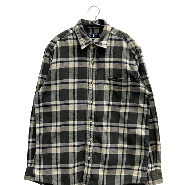 NII 체크 셔츠 카키