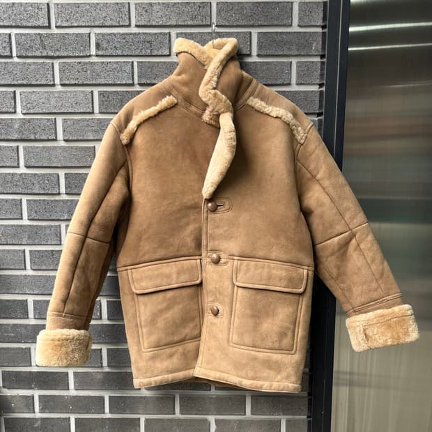 90s 램스킨 양가죽 스웨이드 시어링 자켓