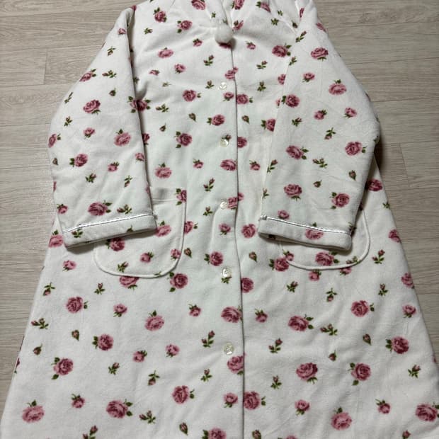 빈티지 플리즈누빔 플라워패턴 롱자켓