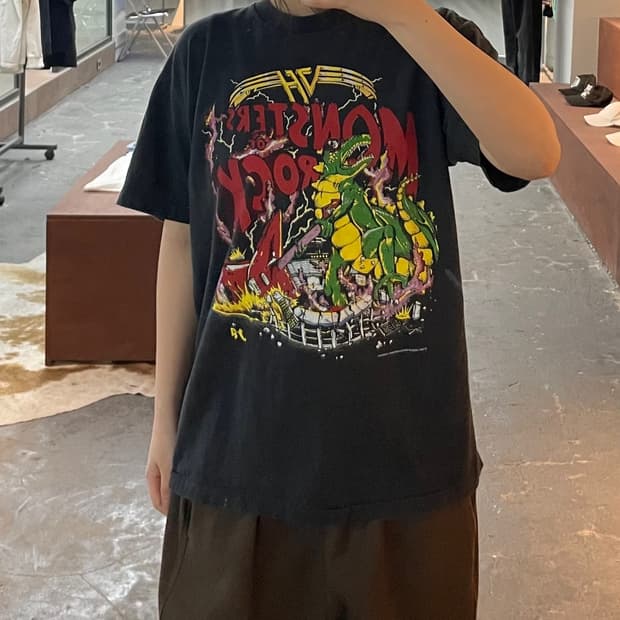 빈티지 몬스터스 오브 락 부틀렉 프린팅 반팔 H2542