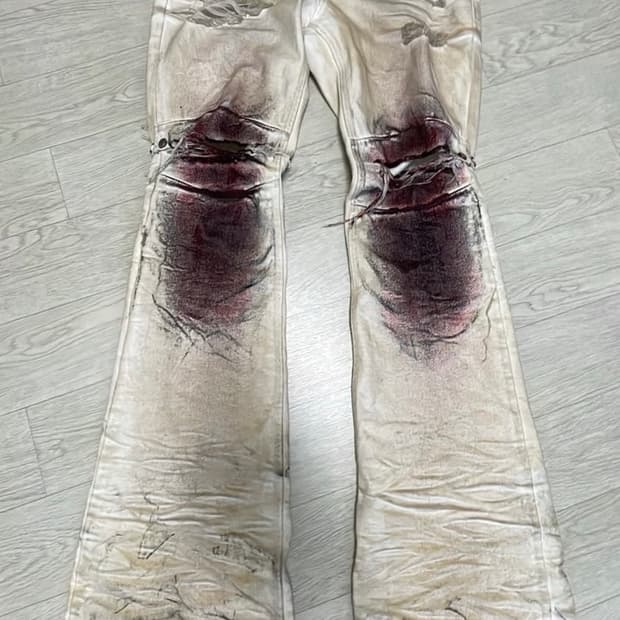Devil kim bloodskid waxed denim pants