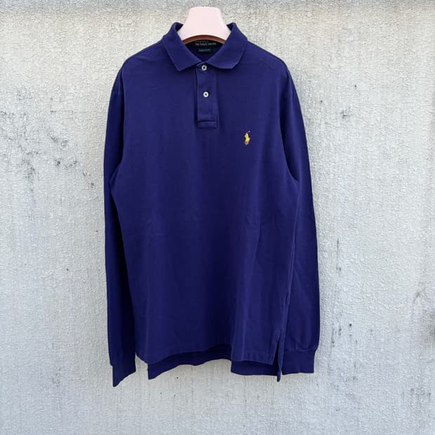 폴로 랄프로렌 퍼플 옐로포니 Pk 카라 롱슬리브