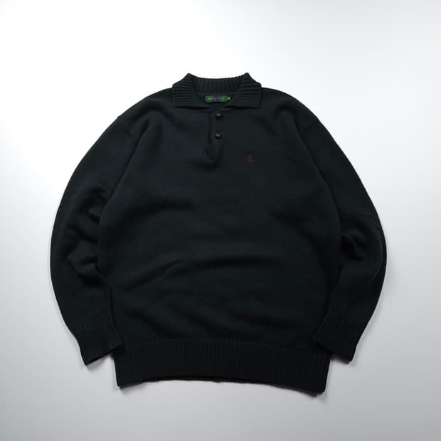 빈폴 쿼터 버튼 미니멀 카라넥 스웨터 카키 (XL)