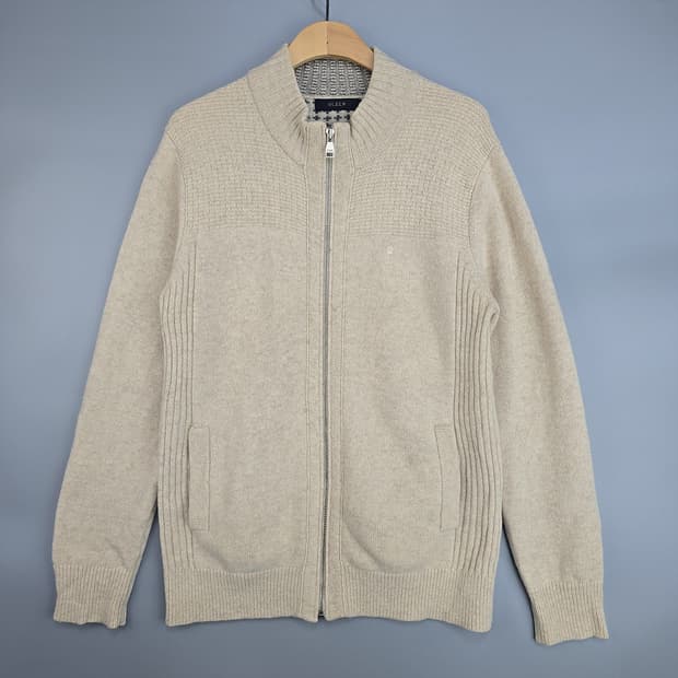 올젠(OLZEN) 울 니트 집업 100