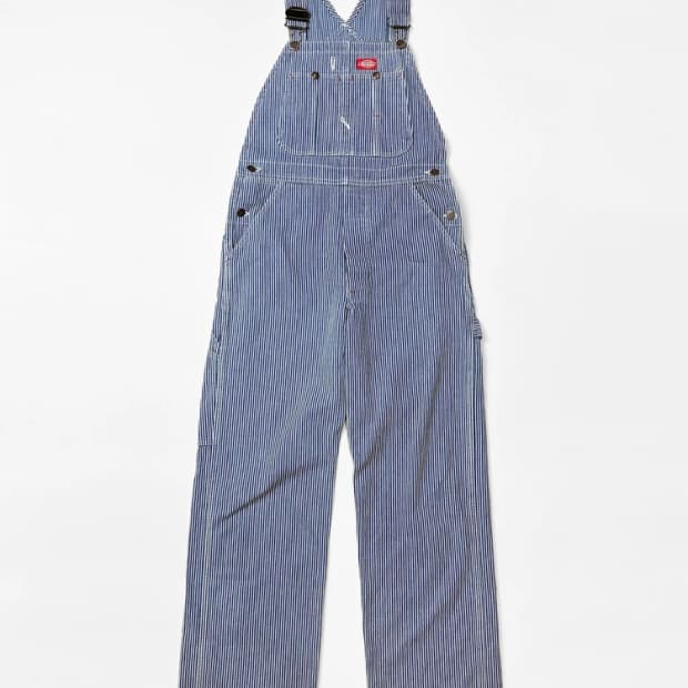디키즈 히코리 스트라이프 오버롤 서스펜더 멜빵 팬츠 PN5327
