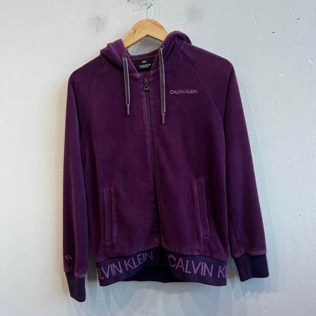 캘빈클라인 벨벳 후드집업 우먼즈