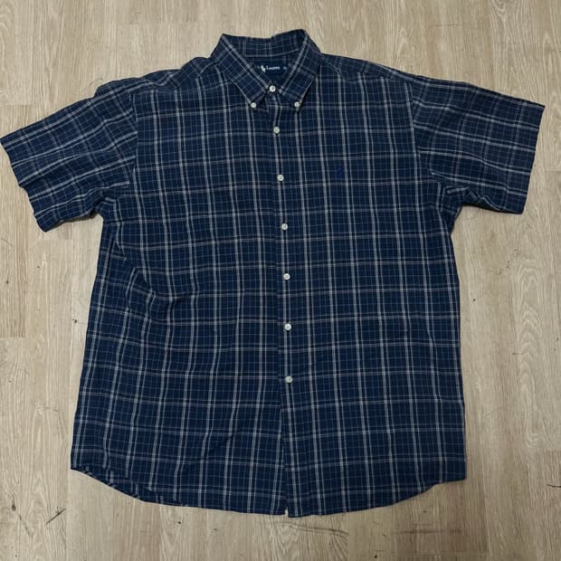 폴로 랄프로렌 버튼다운 체크 반팔셔츠 XL/105 