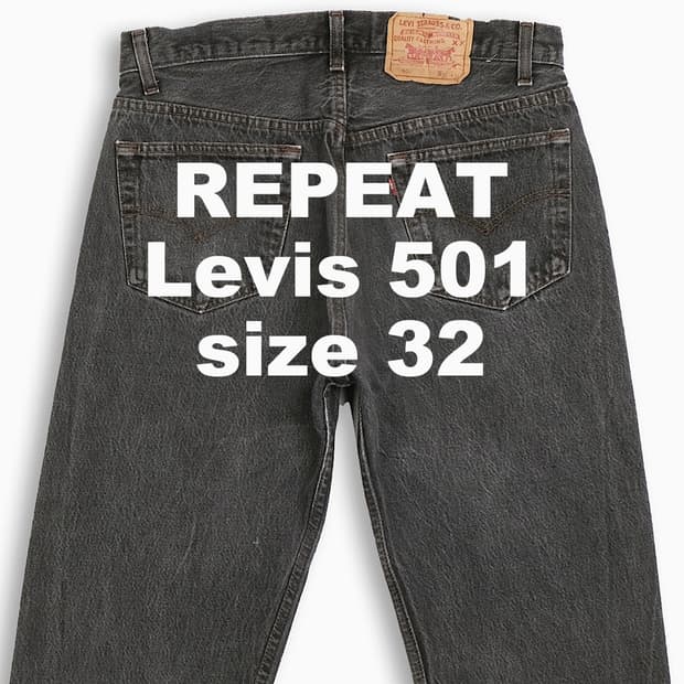 빈티지 리바이스 501 흑청 80s USA 32 인치 LV50134595