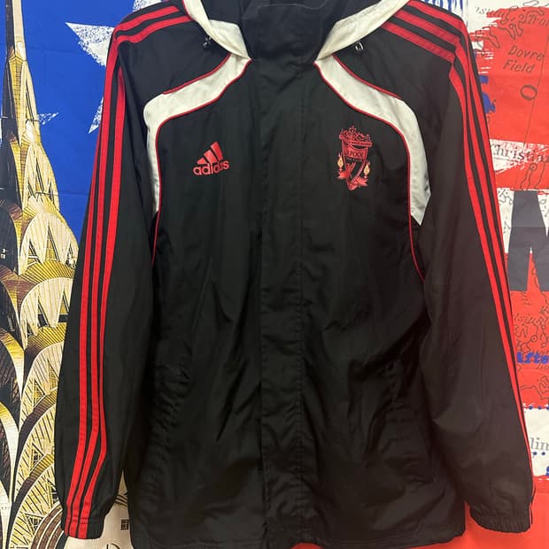s급 아디다스 올드스쿨 리버풀 오버핏 바람막이 m95