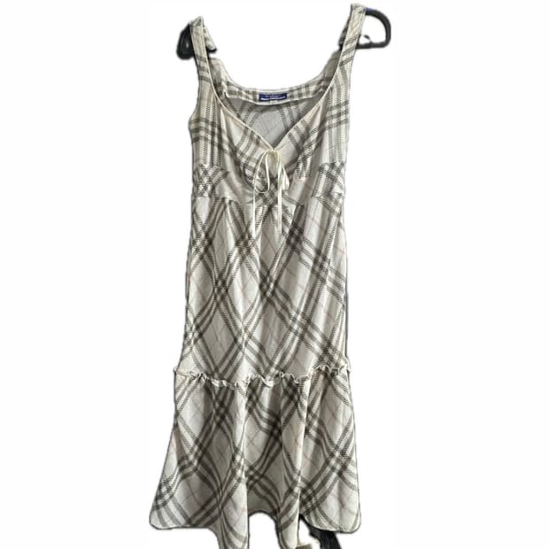 버버리 블루라벨 핑크 체크 원피스